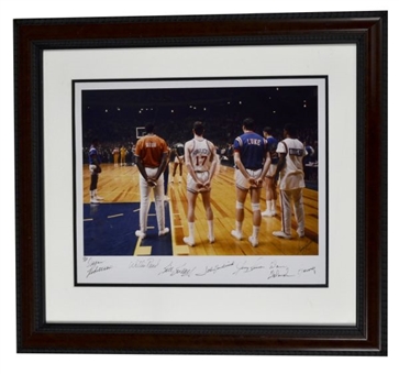 Vintage NBA Eastern All Star Team Signed 16x20 Color Photo LE 69/250 (Seven Sigs Including Russell and Roberston)